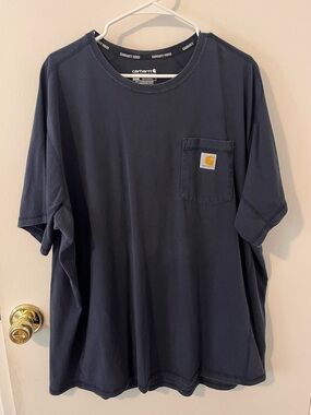 Carhartt Force Relaxed Fit Navy Blue Front Pocket Short Sleeve T-Shirt Tee 2XL